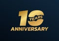 10 years anniversary logo design. 10th birthday celebration icon or badge. Vector illustration. Royalty Free Stock Photo